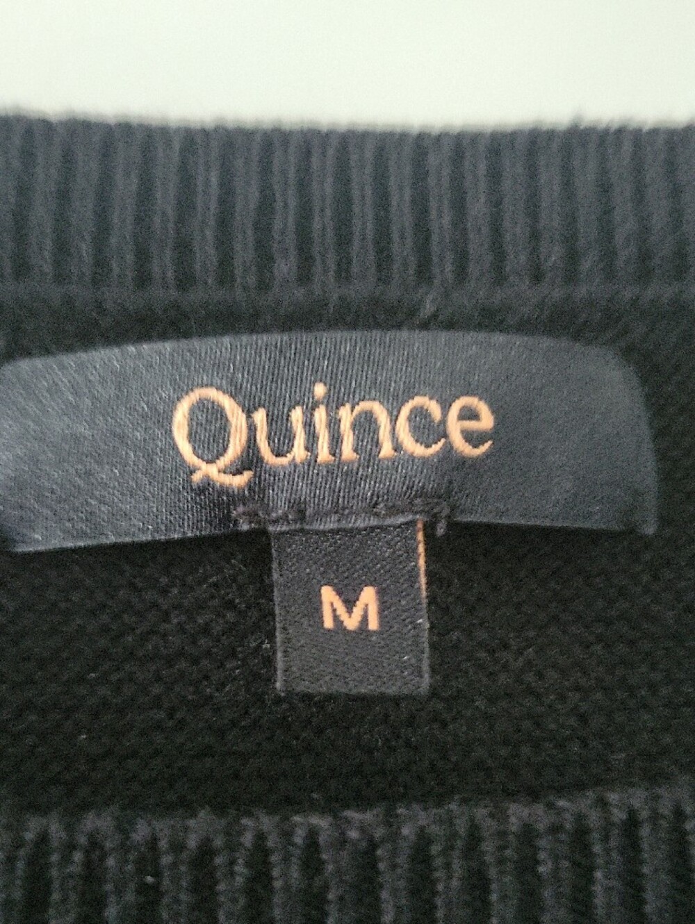 NWOT Quince Women's Black Crewneck Dolman-Sleeve Link Knit Sweater - Picture 2 of 4